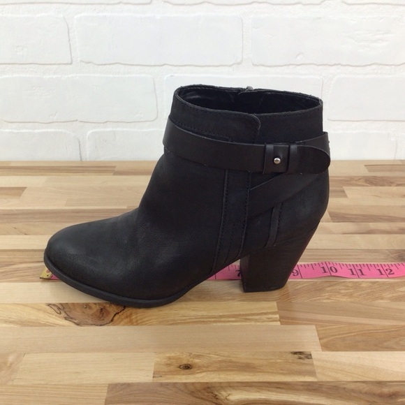 Franco Sarto booties black leather harness ankle boots southwestern western 6.5 - Picture 11 of 13